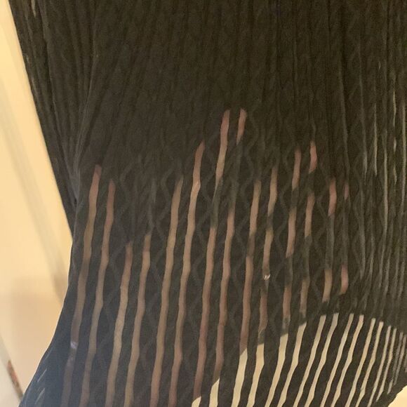 Roberts Lewis New York London and Paris Size XL black longsleeve sheer blouse - Picture 7 of 9